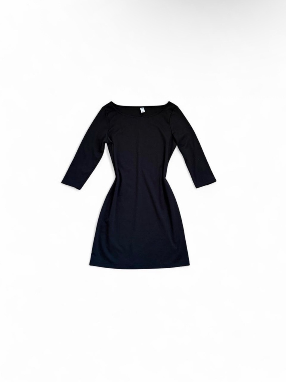 Old Navy Black Long Sleeve Scoop Neck A-Line Dress